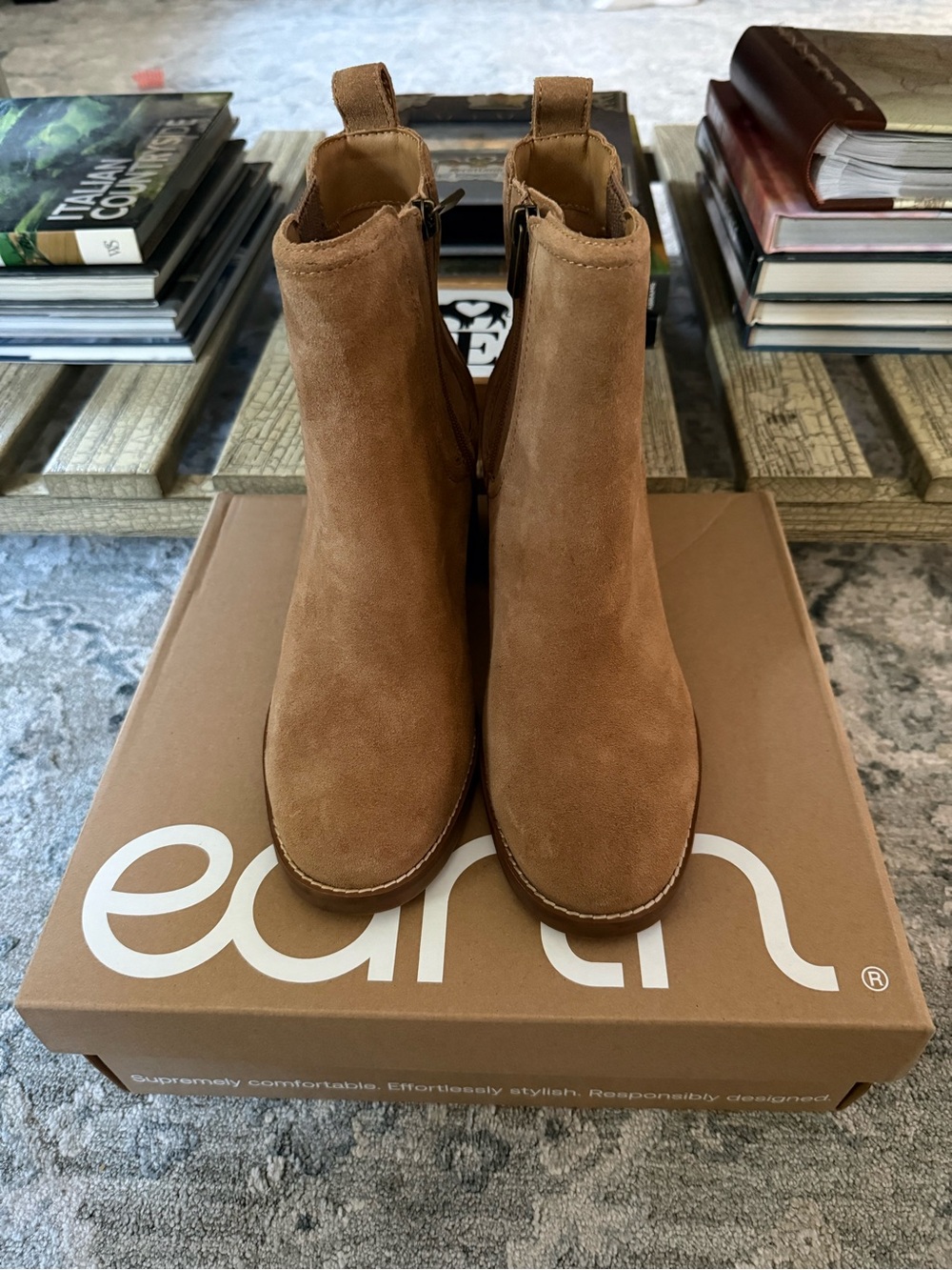 Earth Suede Ankle Booties